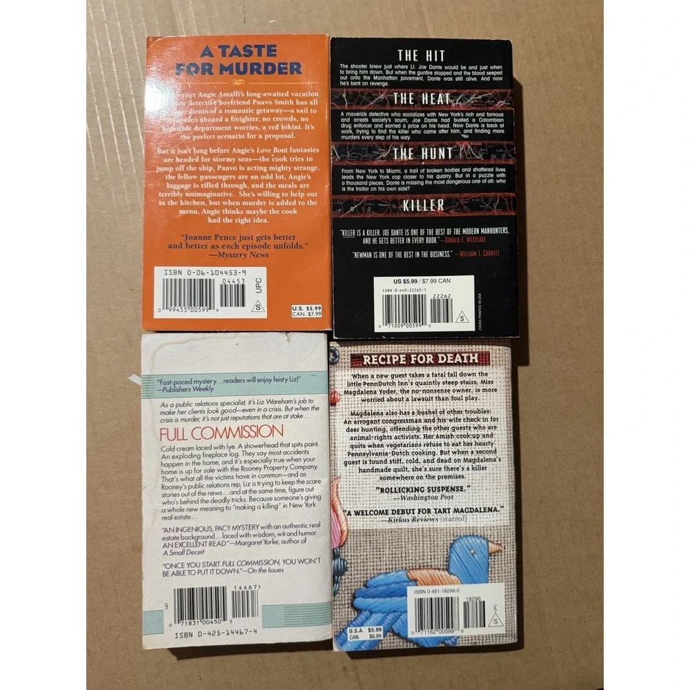 Lot of 10 random murder mystery novel‎ paperback books, various authors B35